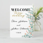 Orange Blossom Begrüßungszeichen Einladung (Stehend Vorderseite)