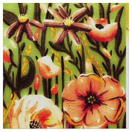 Orange Blossom Bird Stoff