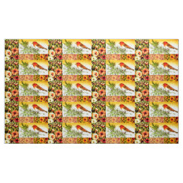 Orange Blossom Bird Stoff