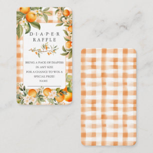 Orange Blossom Bliss Diaper Raffle Ticket Begleitkarte