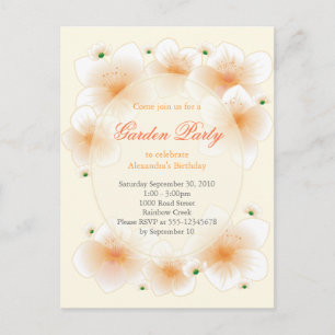 Orange Blossom Blume Romantische Geburtstagsparty Einladungspostkarte
