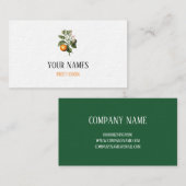 ORANGE BLOSSOM BOTANICAL BUSINESS CARD BY REDOUTÉ VISITENKARTE (Vorne/Hinten)