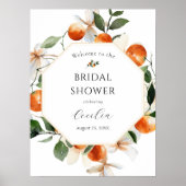 Orange Blossom Brautparty Begrüßungszeichen Poster (Vorne)
