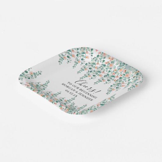 Orange Blossom Brautparty Pappteller (Gewinkelt)