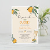 Orange Blossom Bridal Brunch und Bubbly Mimosa Einladung (Stehend Vorderseite)