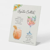 Orange Blossom Bride Groom Cocktails Hochzeit Bar Sockelschild (Vorderseite)