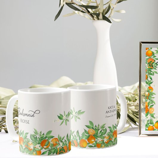 Orange Blossom Bridesmaid Wedding Party Geschenk Kaffeetasse