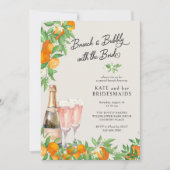 Orange Blossom Bridesmaids Brunch und Bubbly Einladung (Vorderseite)
