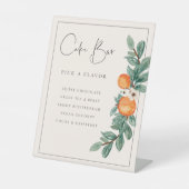 Orange Blossom Cake Bar Wedding Food Table Zeichen Sockelschild (Vorderseite)