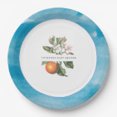 Orange Blossom Chic Baby Shower Pappteller (Vorderseite)