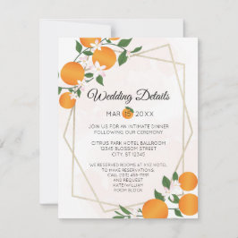 Orange Blossom Citrus Wedding Details Umschließung RSVP Karte