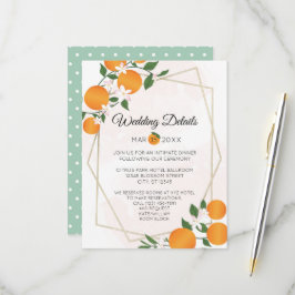 Orange Blossom Citrus Wedding Details Umschließung RSVP Karte