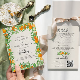 Orange Blossom Citrus Wedding Details und Website Einladung