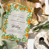 Orange Blossom Citrus Wedding Details und Website Einladung