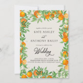 Orange Blossom Citrus Wedding Details und Website Einladung (Vorderseite)