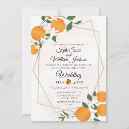 Orange Blossom Citrus Wedding Einladung