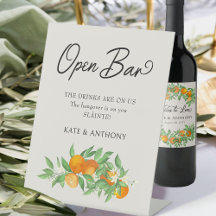 Orange Blossom Citrus Wedding Open Bar