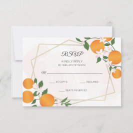 Orange Blossom Citrus Wedding RSVP Karte