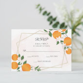 Orange Blossom Citrus Wedding RSVP Karte (Stehend Vorderseite)