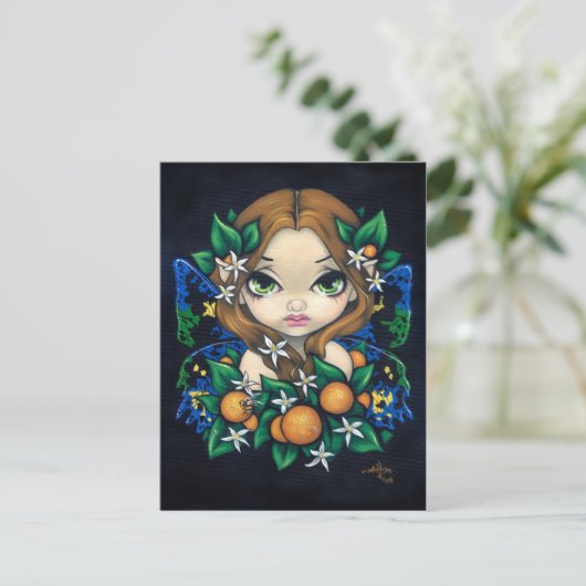 "Orange Blossom Fairy" Postkarte (Stehend Vorderseite)