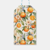 Orange Blossom Floral Geschenktasten Geschenkanhänger (Rückseite)