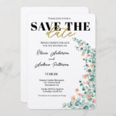 Orange Blossom Floral Save the Date Einladung (Vorne/Hinten)