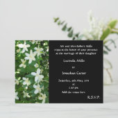 Orange Blossom Hochzeitseinladung, weiß auf schwar Einladung (Stehend Vorderseite)