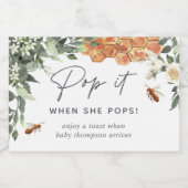 Orange Blossom Honey Bee Baby Dusche Schaumweinetikett (Einzelnes Label)