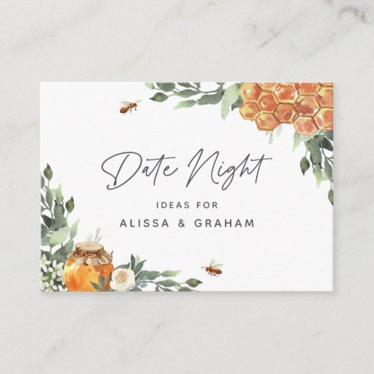 Orange Blossom Honey Bee Brautparty Datum Nacht Begleitkarte (Vorderseite)