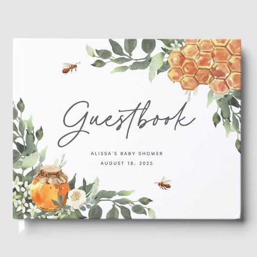 Orange Blossom Honey Bee Event Guest Book Gästebuch (Vorderseite)