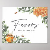 Orange Blossom Honey Bee Favorits Zeichen Poster (Vorne)