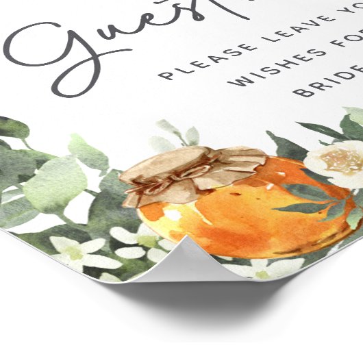Orange Blossom Honey Bee Guestbook Poster (Ecke)