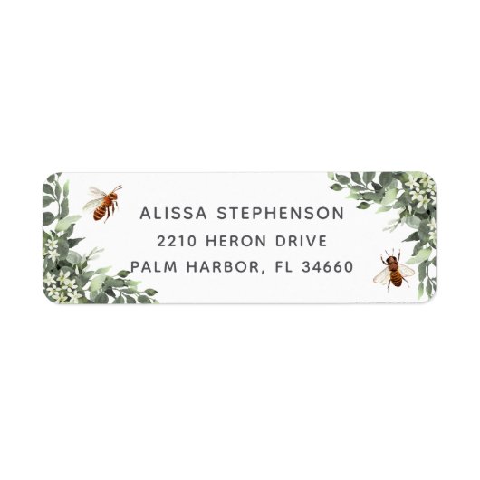 Orange Blossom Honey Bee Rücksendeadresse (Vorne)