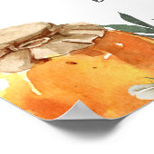 Orange Blossom Honeybee Brautparty Begrüßungszeich Poster (Ecke)