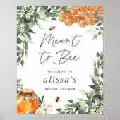 Orange Blossom Honeybee Brautparty Begrüßungszeich Poster (Vorne)
