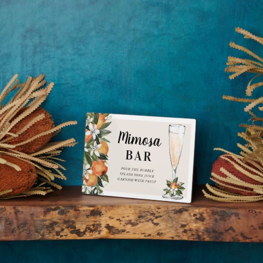 Orange Blossom Mimosa Bar Fotoplatte (Seite)
