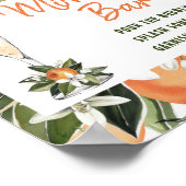 Orange Blossom Momosa Bar Dusche Zeichen Poster (Ecke)