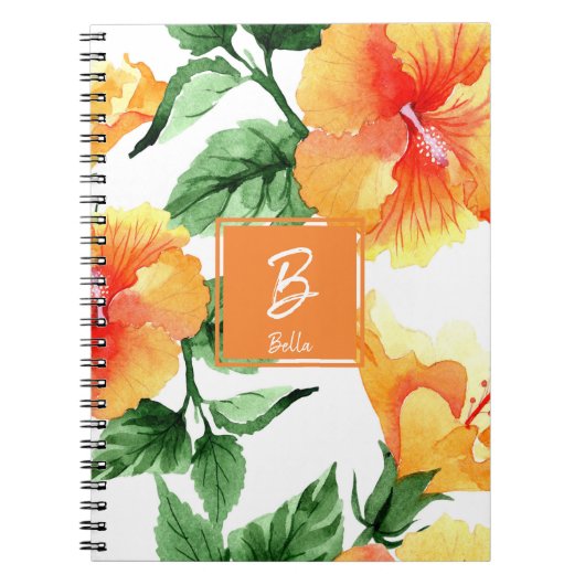 Orange-Blossom Monogramm Notizblock (Vorderseite)