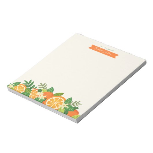 Orange Blossom Personalisiert Notepad Notizblock (Rotiert)