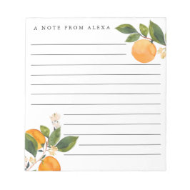 Orange Blossom personalisiertes Notizblock