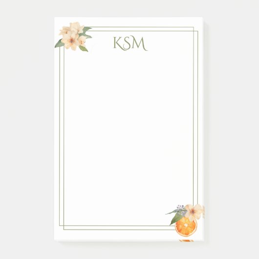 Orange Blossom Post It Notes Post-it Klebezettel (Vorderseite)