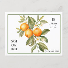 Orange Blossom Save the Date Postkarte