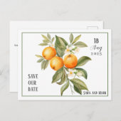 Orange Blossom Save the Date Postkarte (Vorne/Hinten)