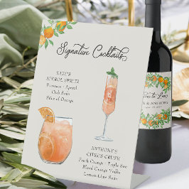 Orange Blossom Signature Cocktails Hochzeiten Bar Sockelschild