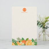 Orange Blossom Stationery Briefpapier (Stehend Vorderseite)
