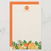 Orange Blossom Stationery Briefpapier (Vorne/Hinten)