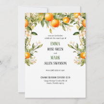 Orange Blossom Swag Wedding Einladung