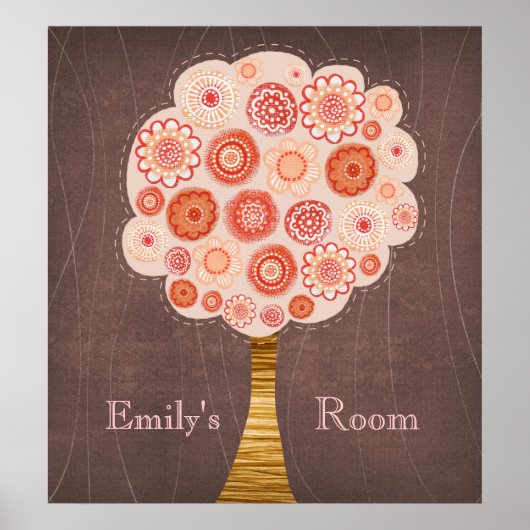 Orange Blossom Tree Baby Girl Room Poster (Vorne)