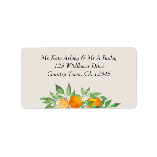 Orange Blossom UAWG Envelope-Adresse Adressaufkleber (Vorne)