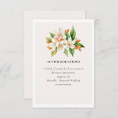 Orange Blossom und Jasmine Wedding Begleitkarte (Vorne/Hinten)